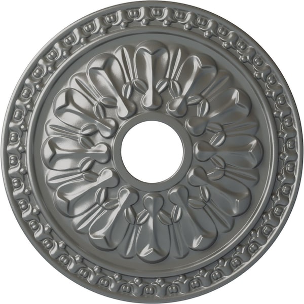Ekena Millwork Warsaw Ceiling Medallion (Fits Canopies up to 3 1/2"), 18"OD x 3 1/2"ID x 1 3/8"P, Silver CM18WASLS - main